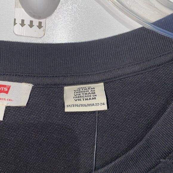 Levi's Women's Black Plus Reese Fringe Crew Neck Pullover Sweatshirt Size 3X - Picture 6 of 9